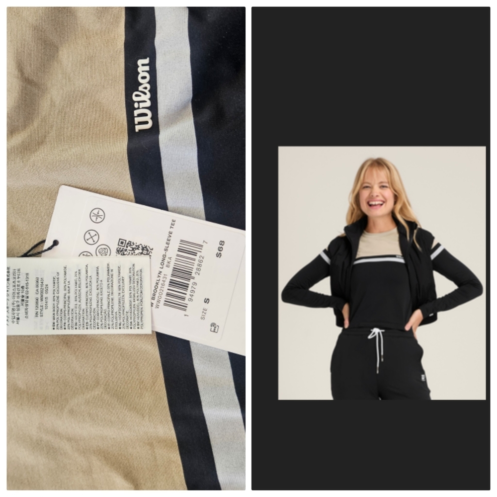 Nwt Wilson Brooklyn Long Sleeve Athletic Preppy Tennis Padel.Shirt s